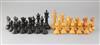 Jaques & Sons, London. A Staunton pattern boxwood and ebony chess set, king 4.25in.                                                    
