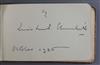 An album of famous people's signatures, c.1934-6, compiled by Lieut. Colonel Alexander Elder Beattie,                                  