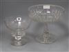 A Stuart glass pedestal bowl and another tallest 24cm                                                                                  