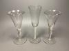 A George III double series opaque twist ale glass and pair of George III style air twist wine glasses, tallest 20cm                                                                                                         