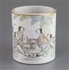 A Chinese famille rose brush pot, Tongzhi mark and of the period (1862-74), H. 13cm                                                    