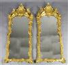 A pair of 19th century French carved giltwood wall mirrors, W.2ft 3in. H.5ft 1in.                                                      