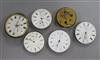 Six assorted pocket watch movements including Frodsham, Thomas Russell & Son, F. Hatton & Jules Jurgensen                              