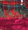 A Scottish 19th century tartan shawl and a silk fringed shawl                                                                          