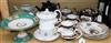 A collection of English tea wares, comprising five teapots,                                                                            