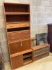 A Danish P.S.System teak six section wall unit with bureau section, width 80cm                                                                                                                                              