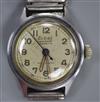 A 1940's? stainless steel Zodiac Inca Securit Hermetic manual wind boy's size wrist watch, on mesh bracelet.                           