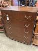 A Meredew Furniture five drawer teak chest, width 76cm, depth 45cm, height 96cm                                                                                                                                             