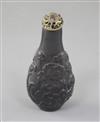 A Chinese jet pear-shaped snuff bottle, 19th century, 6.7cm excluding stopper (no. 792)                                                