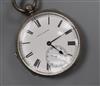 An Edwardian silver keywind chronometer pocket watch by JH Steward, London.                                                            