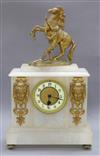 An alabaster gilt mounted clock height 46cm                                                                                            