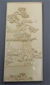 A Meiji ivory plaque 7.5 x 16.cm                                                                                                       