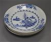 Five Chinese blue and white plates diameter 29cm                                                                                       