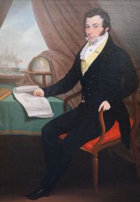 Anglo-American School (early 19th century), Full length portrait of a seated young gentleman, oil on canvas                            