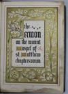 Bible in English - The Sermon on the Mount, illuminated by Owen Jones, 8vo, original blind stamped morocco,                            