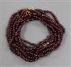 Three assorted garnet bead necklaces.                                                                                                  