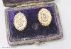 A pair of Victorian yellow metal oval earrings, 16mm, 2.7 grams.                                                                                                                                                            