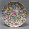 An early 20th century Chinese 'Thousand Flower' famille rose dish diameter 33.5cm                                                      