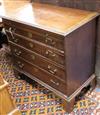 A George III and later mahogany chest of four long drawers W.83cm                                                                      