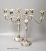 A modern pair of silver two branch, three light candelabra by C.J. Vander Ltd, Sheffield, 1962 & 1964, height 37cm, weighted (a.f.)                                                                                         