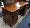 A Victorian mahogany pedestal desk W.136cm                                                                                             