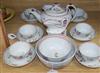 An 18th century New Hall tea service, pattern number N594, decorated with floral sprigs,                                               