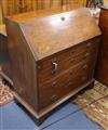 A George III inlaid mahogany bureau W.97cm                                                                                             