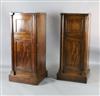 A pair of Regency mahogany inverse breakfront pillar cabinets, W.1ft 11in. D.1ft 9.5in. H.4ft 3in.                                     