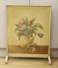 In the style of The Omega Workshop, a painted fire screen inset with a floral still life on board, 49.5 cms wide x 57 cms high.                                                                                             