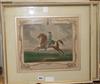 A set of four equestrian prints after R. Houston and a set of four lithographs of steeplechases after Henry Alken, 41 x 48cm (8)       