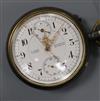 An A Lange and Sohne gun metal chronograph pocket watch (pendant loose and lacking case back).                                         