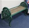 A Coalbrookdale cast iron green painted bench or window seat c.1870 112cm                                                              