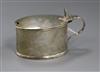 A George III silver oval mustard pot and cover.                                                                                        