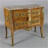 A Louis XV style ormolu mounted kingwood serpentine commode, W.3ft 1in. D.1ft 6.5in. H.2ft 8in.                                        