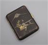 A Komai Fujiyama cigarette case, signed 7 x 9 cm                                                                                       