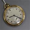 A 1930's 18ct gold dress pocket watch retailed by Mappin.                                                                              