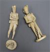 Two Dieppe ivory figures of Napoleonic soldiers                                                                                        