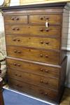 A George III and later mahogany chest on chest W.113cm                                                                                 