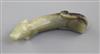 A Chinese yellow and black jade carving of a dog, Song dynasty or later, length 6cm                                                    