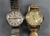 A lady's stainless steel Omega automatic De Ville wrist watch and a lady's Ebel wrist watch,                                           