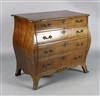 A 19th century Dutch ormolu mounted mahogany bombe commode, W.2ft 10in. D.1ft 8in. H.2ft 5in.                                          