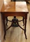 An Edwardian mahogany envelope card table W.54cm                                                                                       