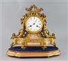 A.B. Savory & Sons of Cornhill. A late Victorian ormolu mantel clock, width 12.5in. depth 5in. height 12in., with associated giltwood p