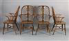 A near set of four 19th century yew, ash and elm Windsor chairs, W.1ft 11in. D.2ft H.3ft 4in.                                          