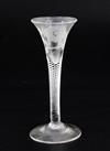 A Jacobite wine glass, c.1745, height 16cm                                                                                             