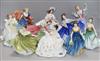 Ten Royal Doulton figures H.21cms.                                                                                                     