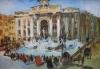 Percival, oil on canvas board, View of the Trevi Fountain, Rome, signed, 67 x 97cm                                                                                                                                          