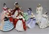 Ten Royal Doulton figures H.23cm.                                                                                                      