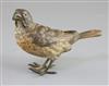 A Franz Bergman cold plated bronze model of a bird, 6in.                                                                               