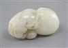 A Chinese white jade carving of gourds, 18th/19th century, 6.8cm                                                                       